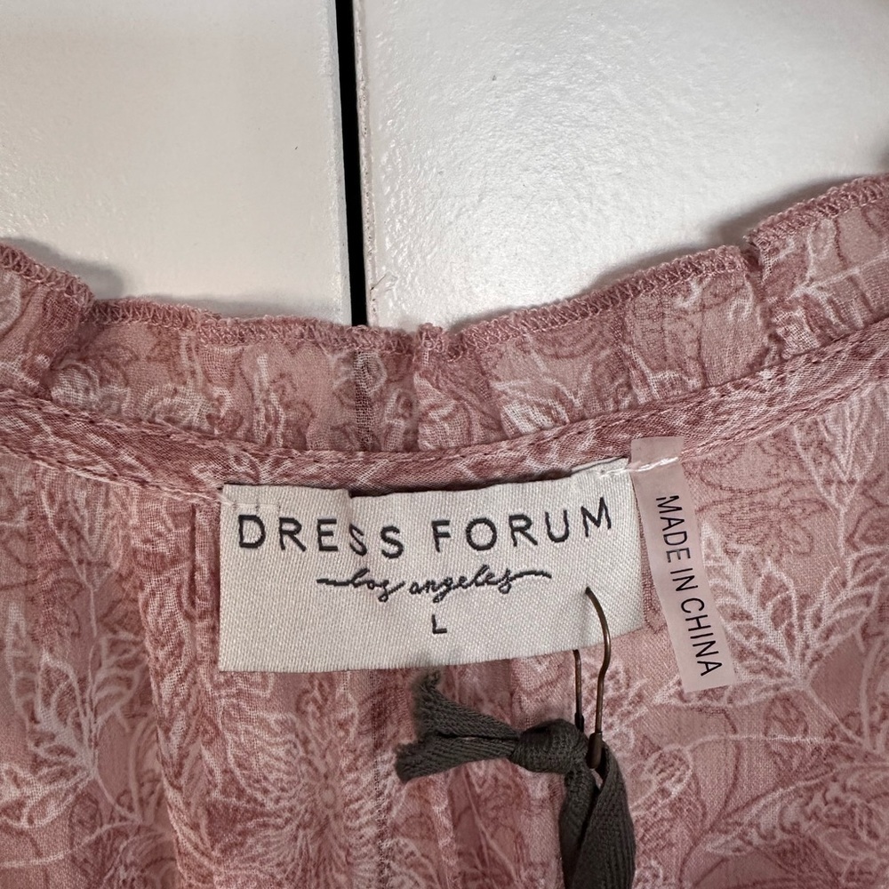 Boutique Maxi Dress Ruffle Peasant Boho Tiered Flowy WhimsiCore Mauve Floral LG - Picture 8 of 12